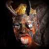 Latexová maska čert s jazykem